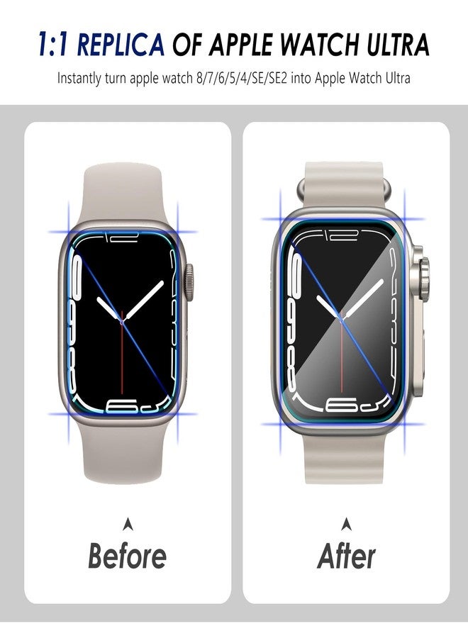 غطاء حماية شاشة مقاوم للماء من Ultra Look - Fullife 2 في 1 متوافق مع ساعة Apple Watch Series 6 مقاس 44 مم، غطاء حماية أمامي وخلفي لساعة iWatch SE2/SE Series 6 5 4 للرجال والنساء، (44 مم تيتانيوم) - Image 2